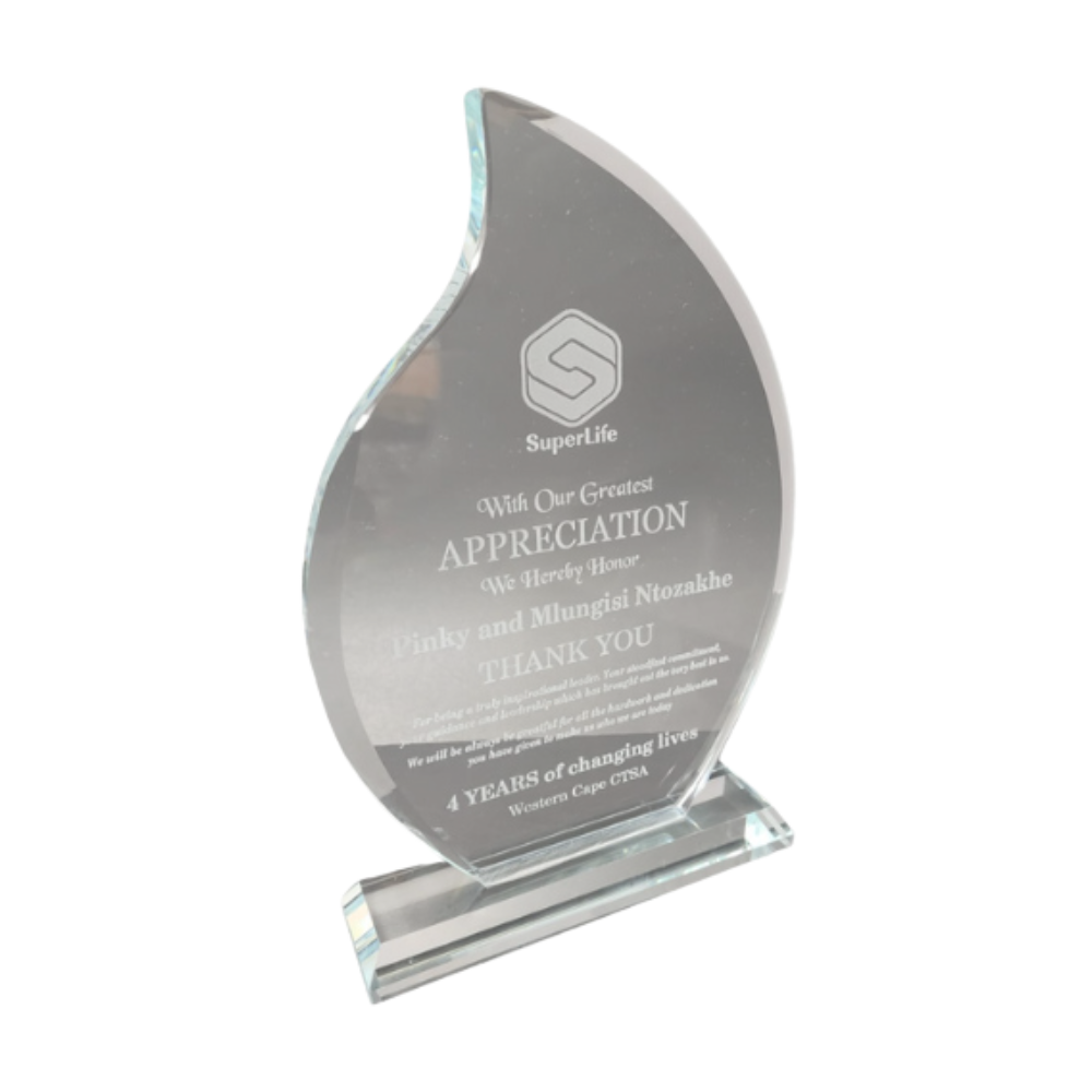Flame Glass Award - Woolf's Trophies And Engravers