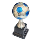 Silver / Blue Soccer Ball Trophy