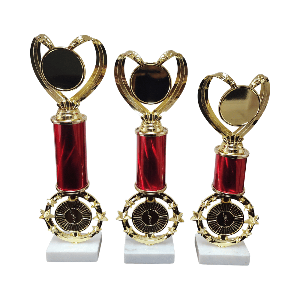 Classic Heart Star Riser Column Trophy