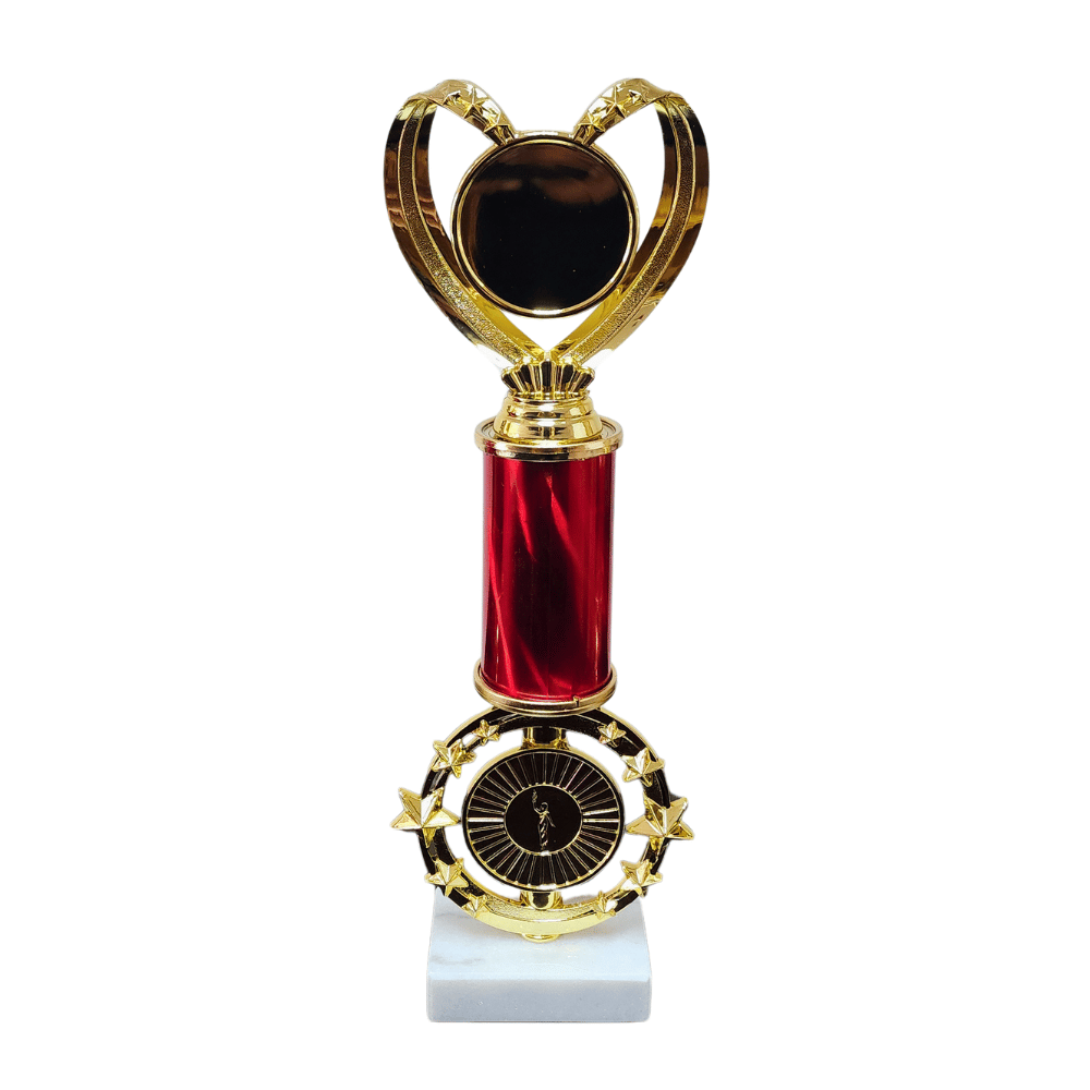 Classic Heart Star Riser Column Trophy