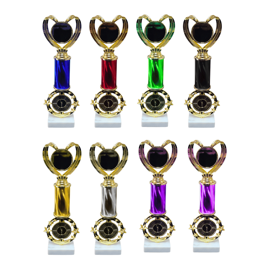 Classic Heart Star Riser Column Trophy