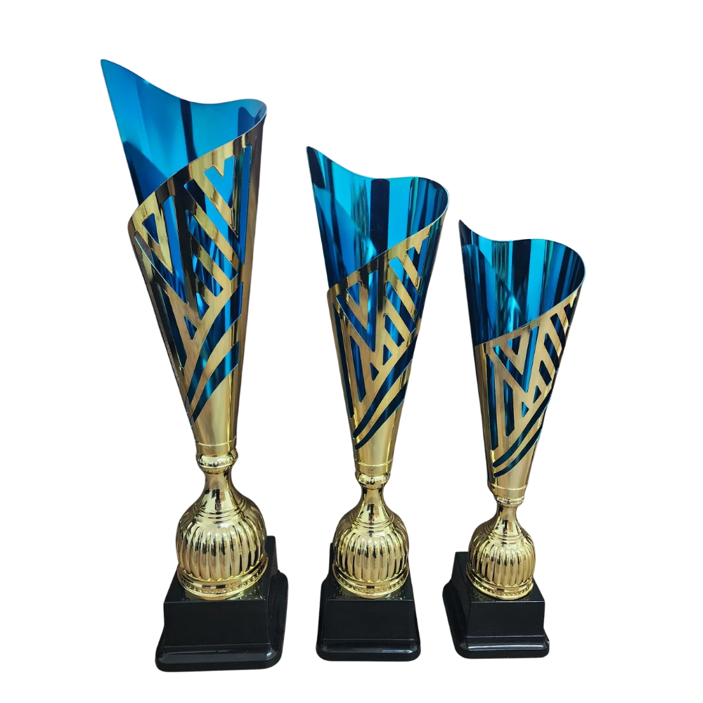 Gold Tribal Metal Cup (Blue)