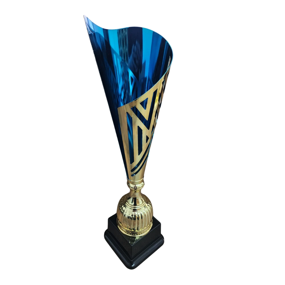 Gold Tribal Metal Cup (Blue)