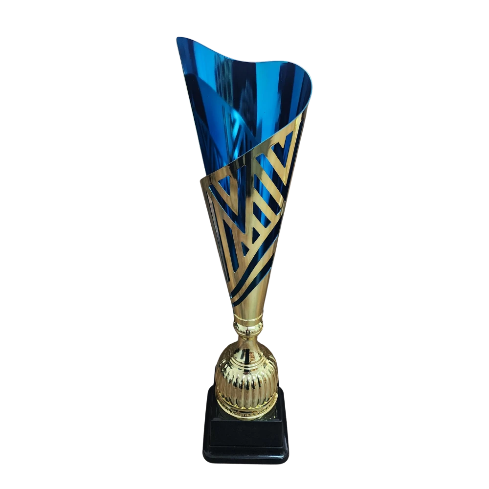 Gold Tribal Metal Cup (Blue)
