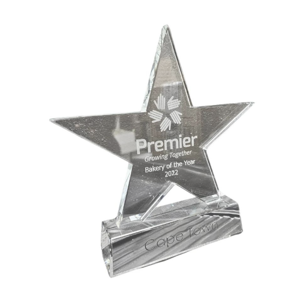 Star Glass Award - Woolf's Trophies And Engravers