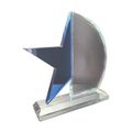 Half Star Glass Award (Blue/Red) - Woolf's Trophies And Engravers