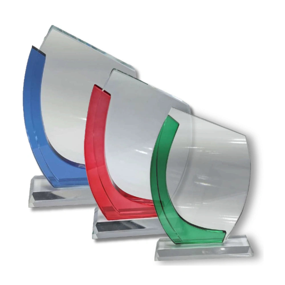 Curved Strip Glass Award - Woolf's Trophies And Engravers