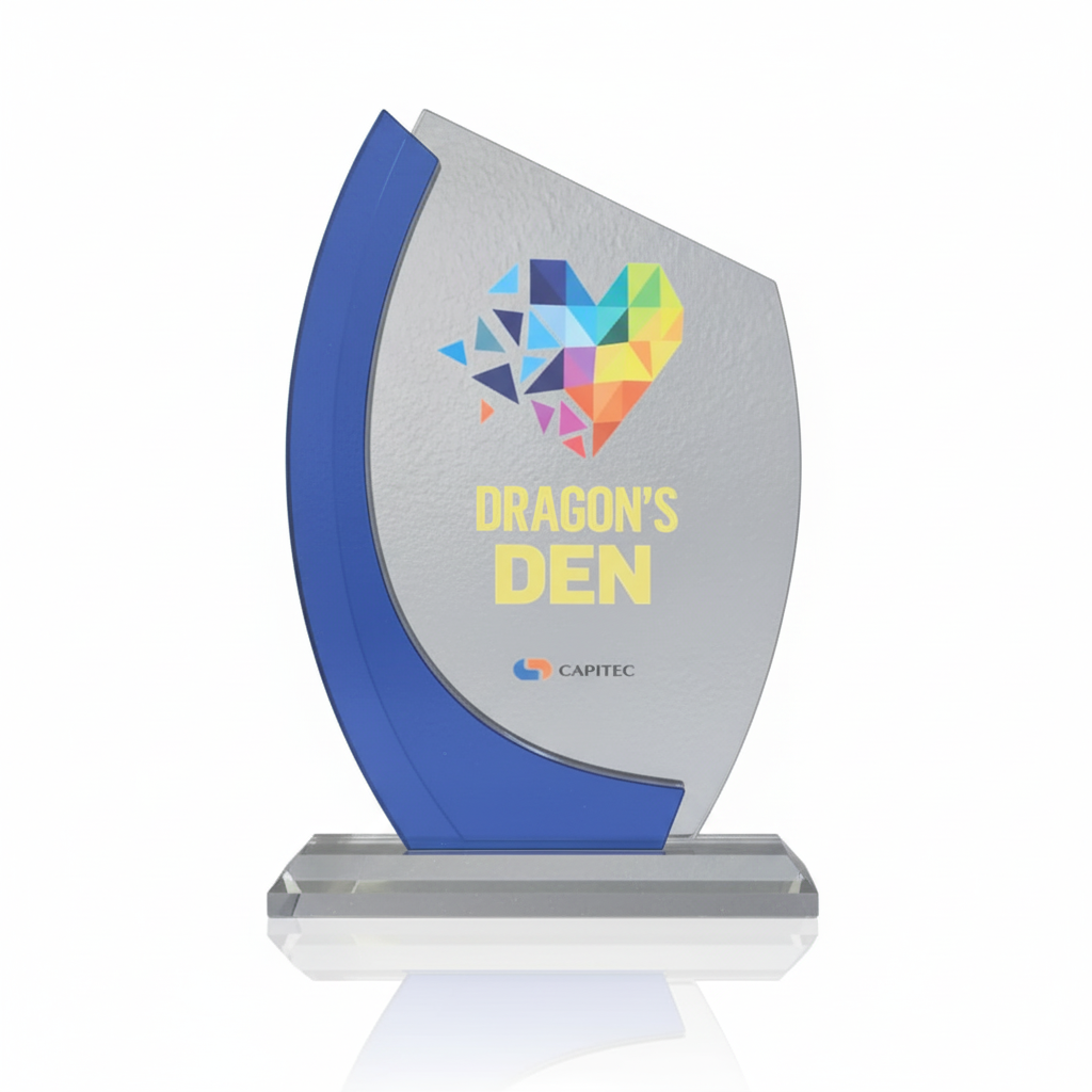Curved Strip Glass Award - Woolf's Trophies And Engravers