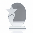 Oval Star Glass Award - Woolf's Trophies And Engravers